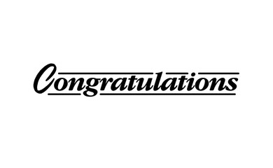 Congratulations typography design isolated on white background