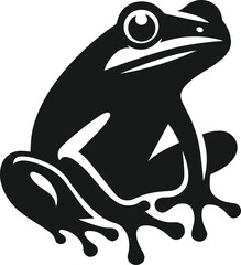 Obraz premium Black frog drawing vector