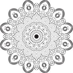 Contrast Mandala with Bold Line Art