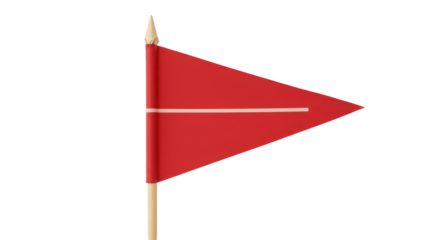 Isolated Red Pennant Flag