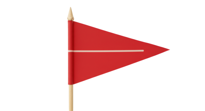 Isolated Red Pennant Flag