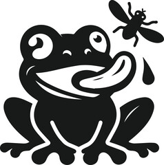 Black frog drawing vector