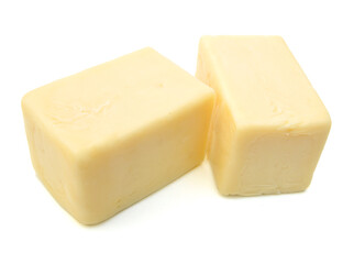 Piece of cheese isolated on a white background