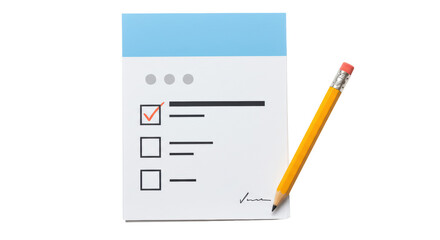 Isolated Checklist with Pencil