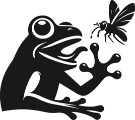 Black frog drawing vector