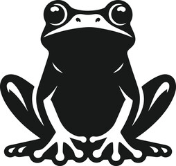 Black frog drawing vector