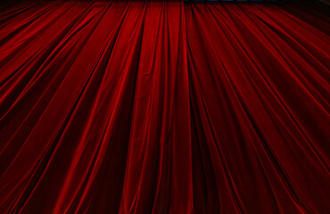 Red curtain in theatre background