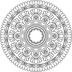 Contrast Mandala with Bold Line Art