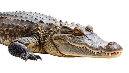 Fototapeta premium Crocodile, white isolated background