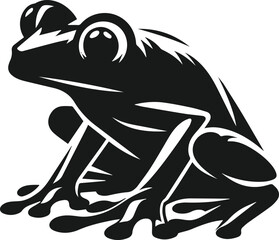 Black frog drawing vector