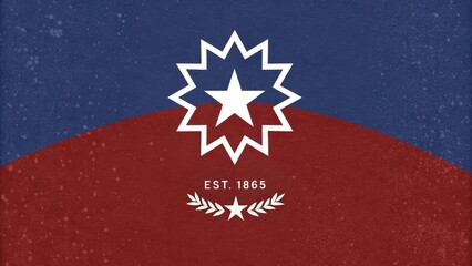 Vintage-inspired Juneteenth flag design with bold colors and symbolism 