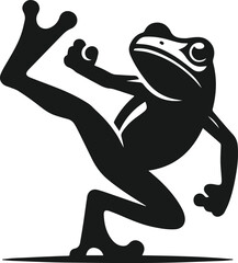 Black frog drawing vector