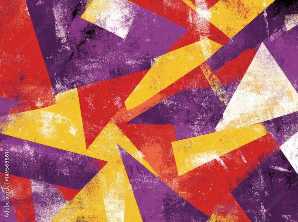 Aufkleber vibrant geometric abstract: a captivating visual symphony of bold colors and dynamic shapes that ove