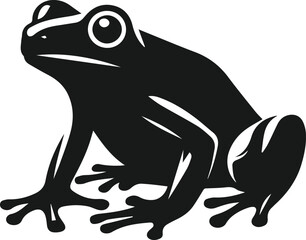 Black frog drawing vector
