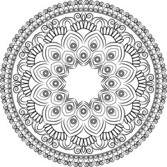 Contrast Mandala with Bold Line Art