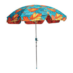 Contemporary Compact Beach Umbrella with a Bold Design Isolated on Transparent Background