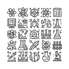 Black And White Science Icon New Design