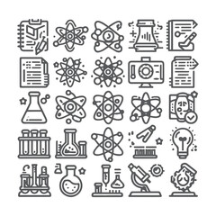  New Black And White Science Icon Design