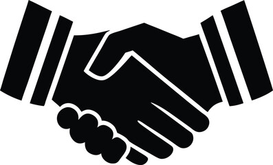 Minimalist Black Silhouette Handshake for Independence Day