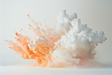 Bright plume of fiery pigment clouds