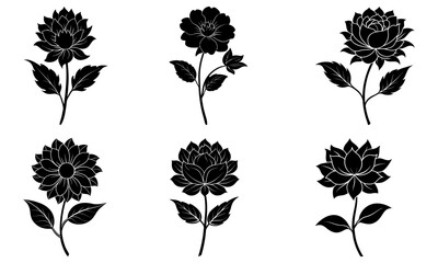 Fototapeta premium Flower Silhouette vector illustration