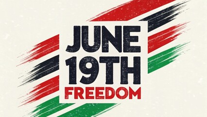 June 19th Freedom celebration graphic design with bold colors  
