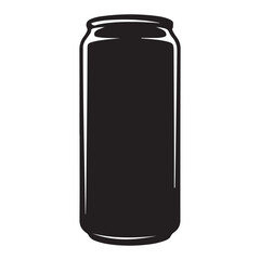 Energy drink can silhouette vector illustration. Vector black silhouette. with white background
