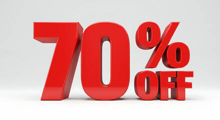 70% off 3D isolated on white background
