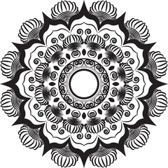 Mandala Frame in Grayscale Tones