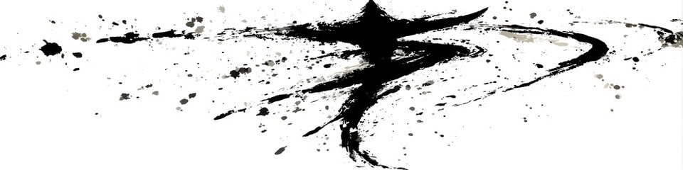 Ink Splash Art: A dynamic and expressive ink splash forming a modern art, ideal for conveying movement, energy, and artistic flair.