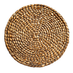 Contemporary Eco Straw Mat Featuring a Refined Natu Isolated on Transparent Background