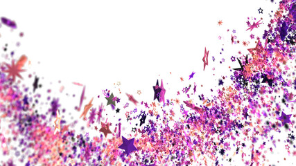 Sparkling pink and purple star confetti. Perfect for festive designs, celebrations, and backgrounds.