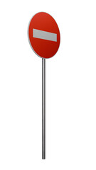 No Entry for All Vehicles Sign, Isolated on Transparent Background, PNG