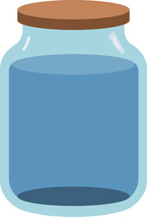 Glass Jar with Wooden Lid Vector