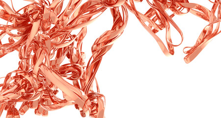 Abstract background image of swirling rose gold metal. Perfect for modern designs.