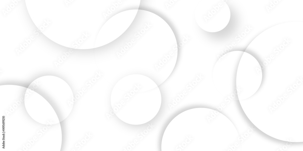 Leinwandbilder Abstract background with circle white abstract geometric background with soft light white paper circles in design .Gray abstract. Modern design background for report and project presentation template.