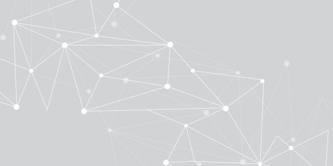 Abstract geometric background with connecting dots and lines with low poly triangle shapes. Polygonal Mesh Background Vector design digital technology concept Global network connection data structure. © Kainat 