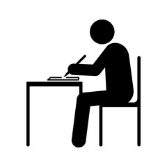 Icon of a student writing at the desk
