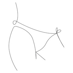 Women's Panties Line Drawing – Minimalist Erotic Wall Art
