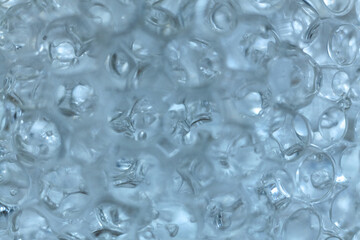 hydrogel balls in water. macro photography