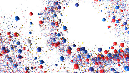 Red Blue Yellow Confetti Explosion Background