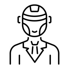 A line style icon of robot doctor