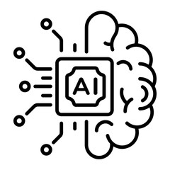 An outline icon showing ai implant design