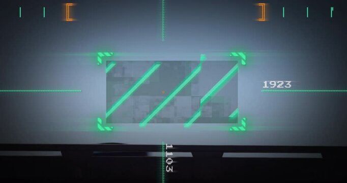 System locking onto railcar, updating readouts and holding lock as train blocking view for tracking