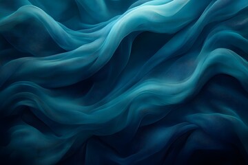 Obraz premium Abstract Flowing Blue Fabric Layers for Modern Artistic Design and Backgrounds