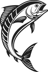 Mahi Mahi Fish Silhouette Design in Black. Black Mahi Mahi Fish Silhouette Illustration. Silhouette Design of a Mahi Mahi Fish. Bold Black Mahi Mahi Fish Silhouette Artwork