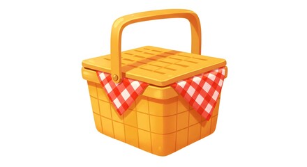 A woven basket for picnics isolated in white