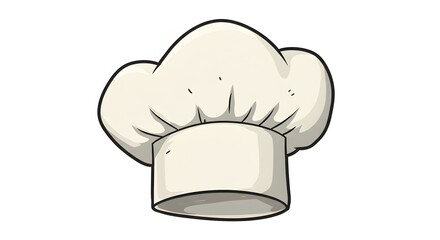 Vector illustration of a chef hat , a food lover's cartoon symbol