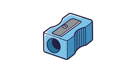 Blue plastic pencil sharpeners, isolated on white background