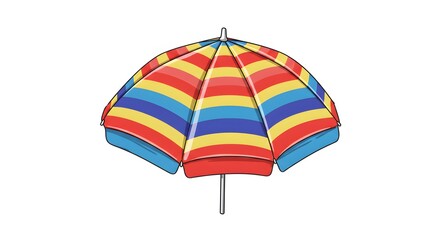 Colorful rainbow umbrella isolated on white background